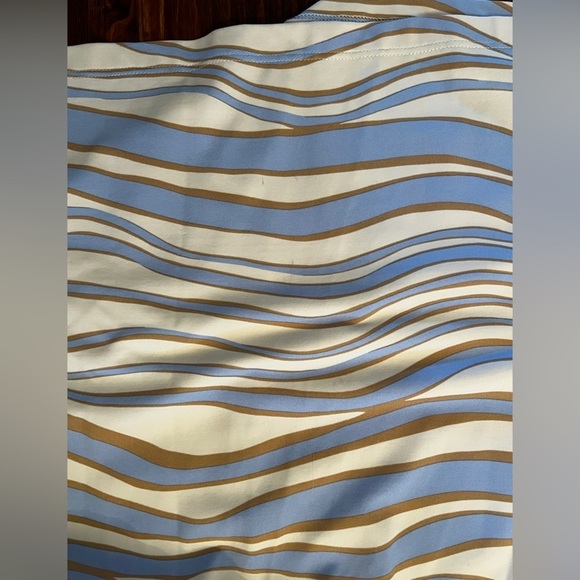 J. MCLAUGHLIN Catalina Cloth Boca Printed Tunic Sandstorm Cream Tan Blue - Picture 5 of 5